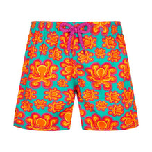 Green Print Father/Son Poulp Neon Stch Boy Jirise Swimsuit