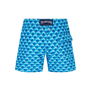 Blue Family Print Micro Waves Boy Jim Swimsuit