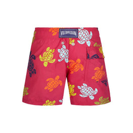 Red Print Father/Son Ronde Tort Burgundy Boy Jim Swimsuit