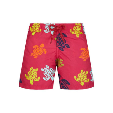 Red Print Father/Son Ronde Tort Burgundy Boy Jim Swimsuit