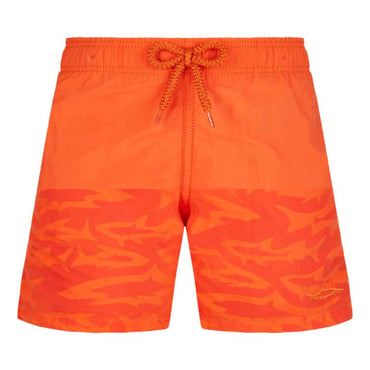 Orange Print Father/Son Aqua Requins 3D Boy Jim Swimsuit