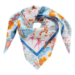 White Print Mother/Daughter Peace Tree Unisex Carre9 Scarves