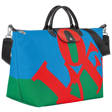 Longchamp x Robert Indiana Toile Travel Bag - Red