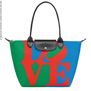 Longchamp x Robert Indiana Toile Shoulder Bag - Red