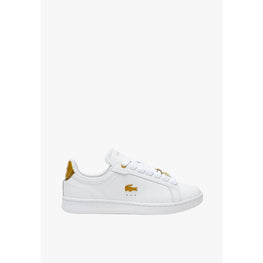 Lacoste Carnaby Pro Leather Metallic Detailing Sneakers - White & Gold