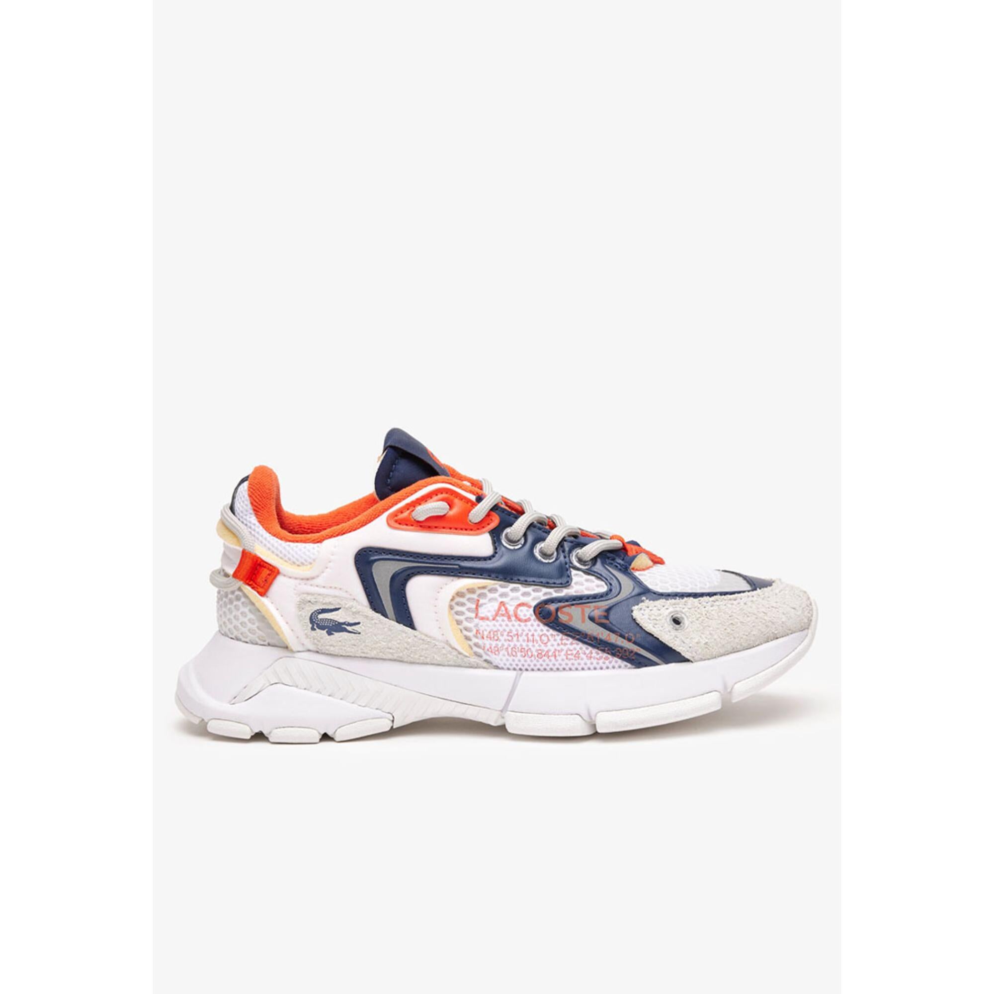 Lacoste L003 Neo Textile Sneakers - White / Orange