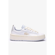 Lacoste Carnaby Platform Monogram Leather Sneakers - White / Light Turquoise