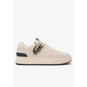 Lacoste Holiday Capsule Ace Clip Leather Sneakers - Off White & Dark Green