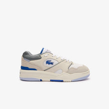 Lacoste Lineshot Leather Logo Sneakers - White & Light Blue