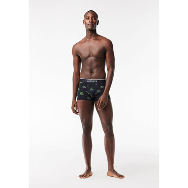 Lacoste Croc Print Stretch Trunks - Navy Blue / White