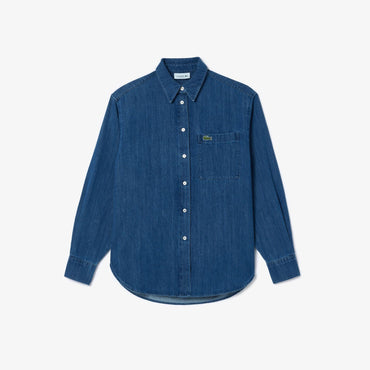 Lacoste Oversized Denim Shirt - Blue Chine