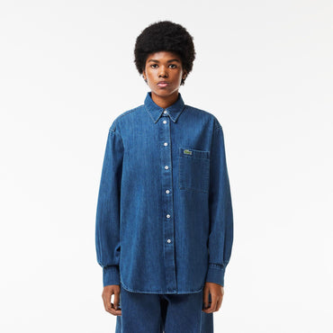 Lacoste Oversized Denim Shirt - Blue Chine