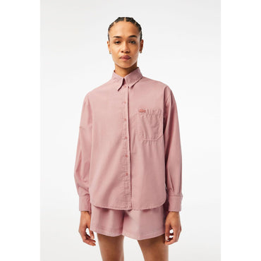 Lacoste Oversized Cotton Poplin Shirt - Pink