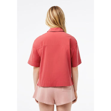 Lacoste Oversized Short Sleeved Cotton Shirt - Pink