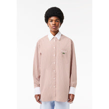 Lacoste Regular Fit Contrast Collar Poplin Shirt - Pink / White / Black / Beige