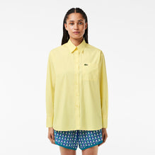 Lacoste Oversized Fit Cotton Poplin Shirt - Yellow