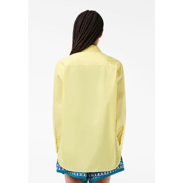 Lacoste Oversized Fit Cotton Poplin Shirt - Yellow