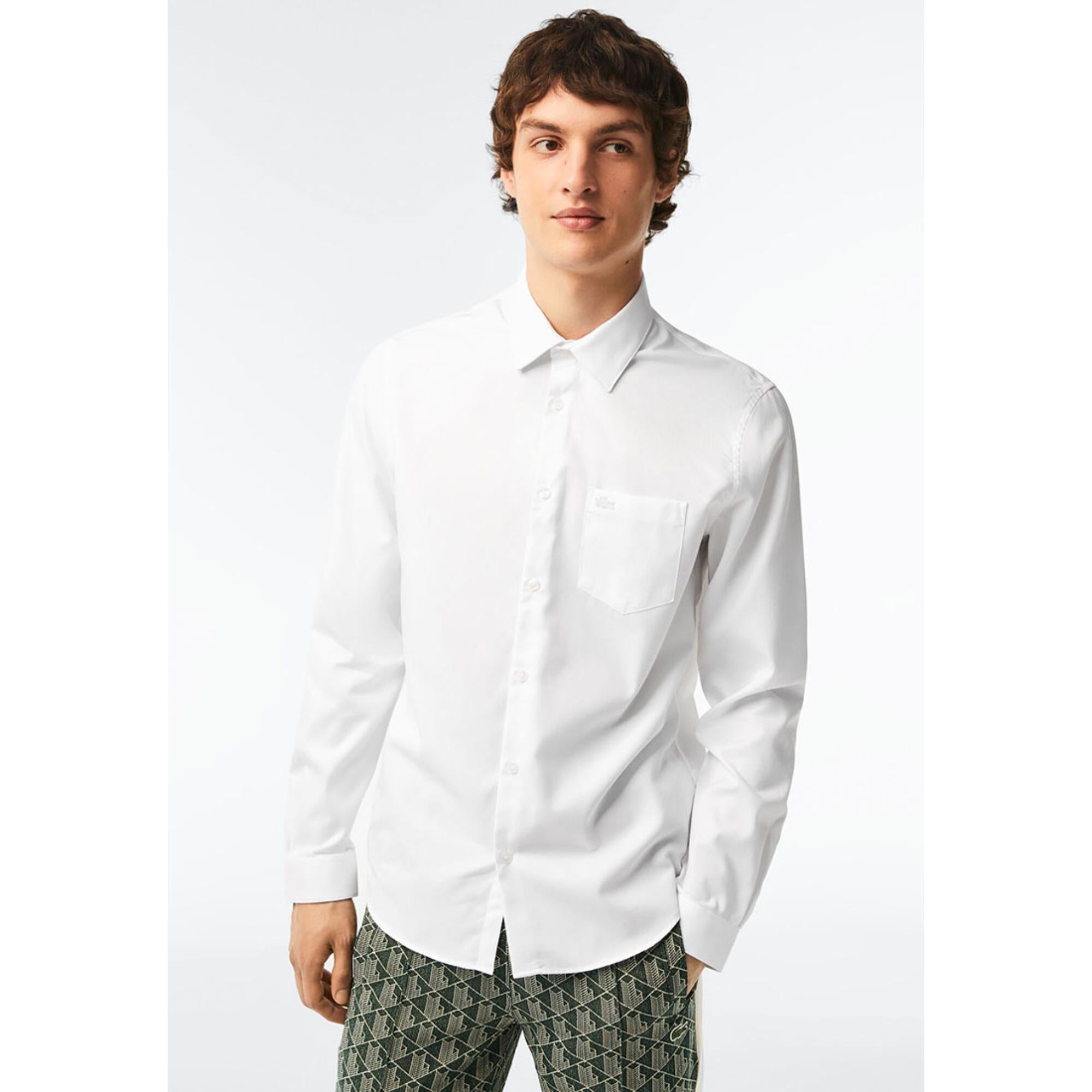 Lacoste Regular Fit Shaped Collar Shirt - White