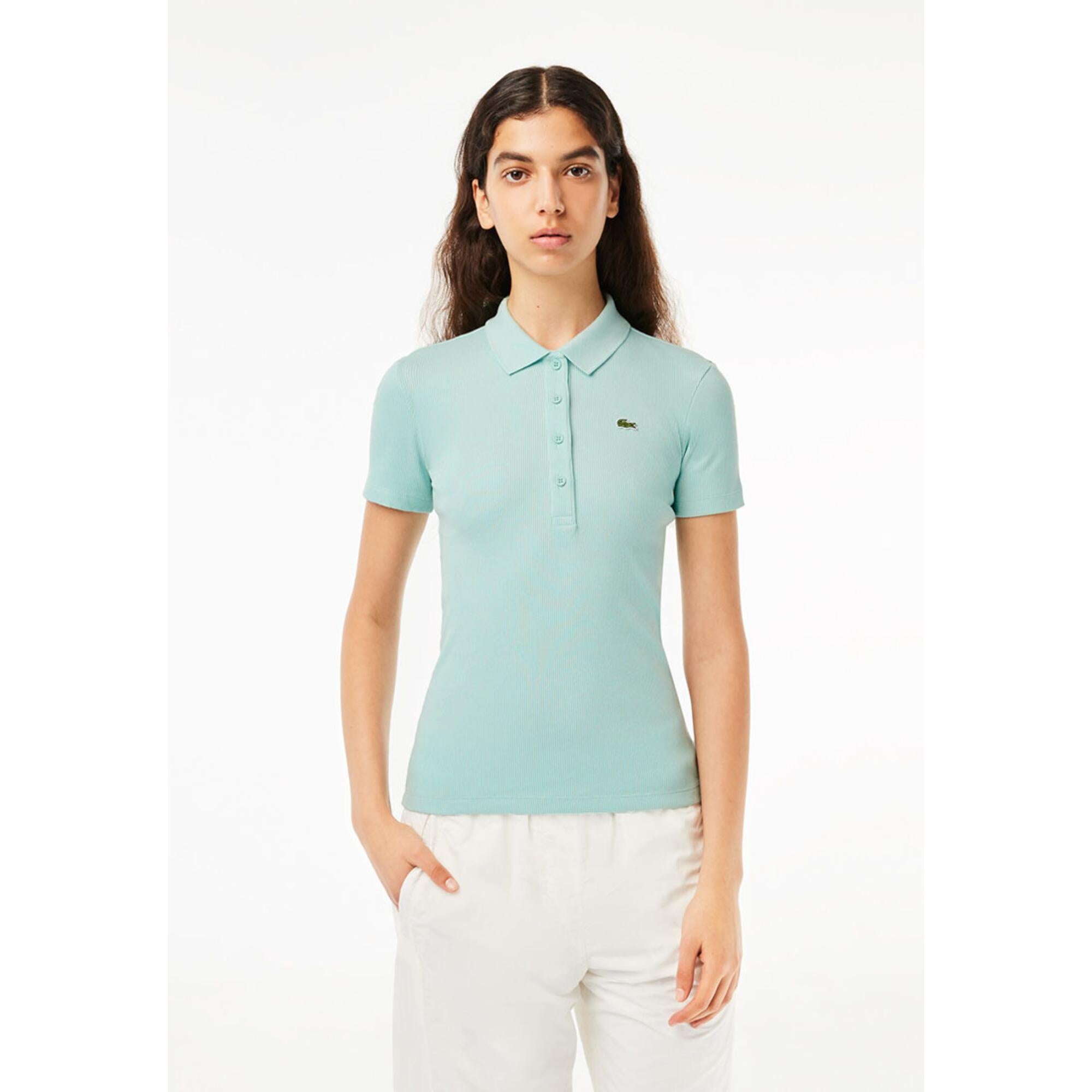 Lacoste L.12.D Slim Fit Ribbed Cotton Polo - Light Green