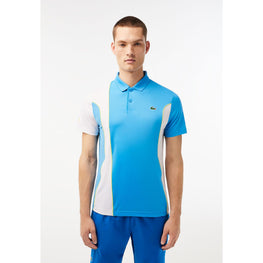 Lacoste Sport x Novak Djokovic Regular Fit Color-Block Polo Shirt - Blue / White