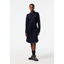 Lacoste Adjustable Cotton Piqué Polo Dress - Navy Blue