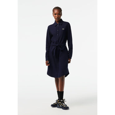 Lacoste Adjustable Cotton Piqué Polo Dress - Navy Blue