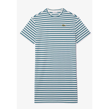 Lacoste Mid-Length Striped Cotton Jersey T-Shirt Dress - Red