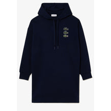 Lacoste Cotton Fleece Hooded Sweatshirt Dress - Navy Blue