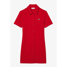 Lacoste Organic Cotton Buttoned Polo Dress - Red