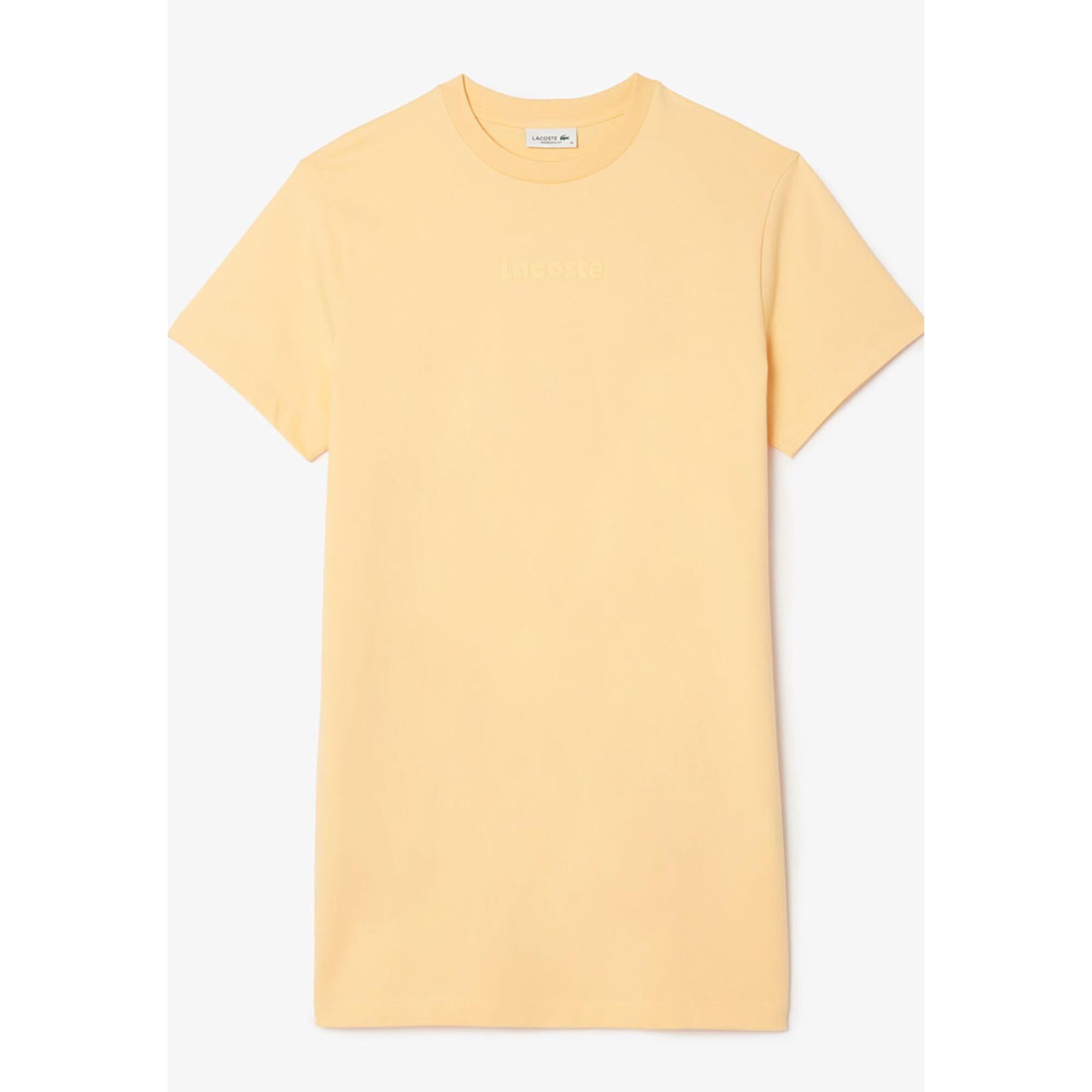 Lacoste Oversized Short Sleeved Jersey Dress - Yellow