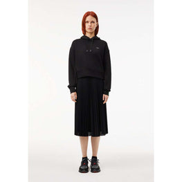 Lacoste Elasticized Waist Flowing Pleated Skirt - Black