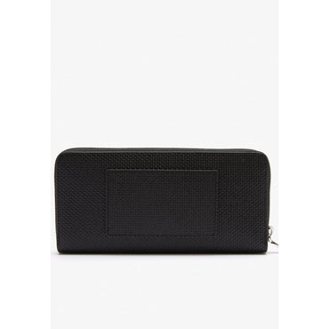 Lacoste Chantaco Zipped Piqué Leather Large Wallet - Black