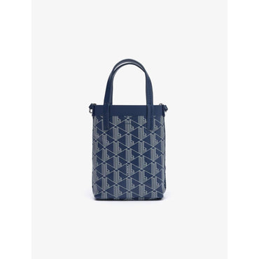 Lacoste Zely Coated Canvas Monogram Mini Tote - Mono Marine Farine