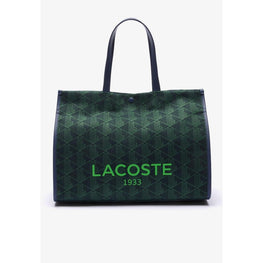 Lacoste Large Heritage Print Jacquard Tote - Blue