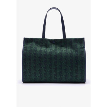 Lacoste Large Heritage Print Jacquard Tote - Blue