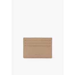 Lacoste Leather Monogram Print Card Holder - Beige