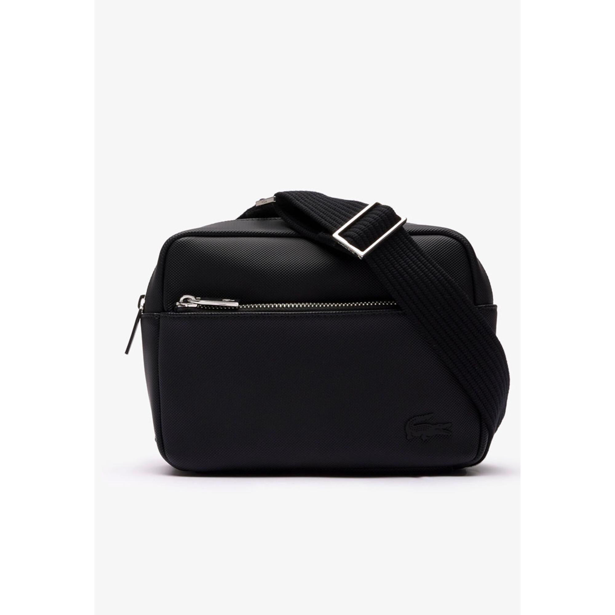 Lacoste Piqué Effect Reporter Bag - Black