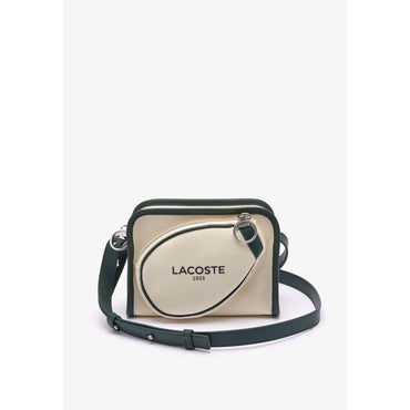 Lacoste Tennis Style Textile Shoulder Bag - Farine Sinople