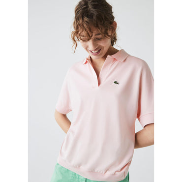 Lacoste Open Neck Fluid Piqué Polo - Light Pink