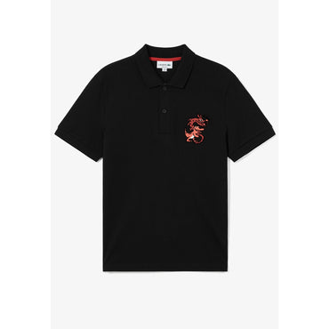 Lacoste Dragon Print Cotton Piqué Polo - Noir