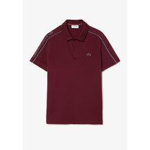 Lacoste Contrast Accent Lacoste Print Polo - Bordeaux / Blue