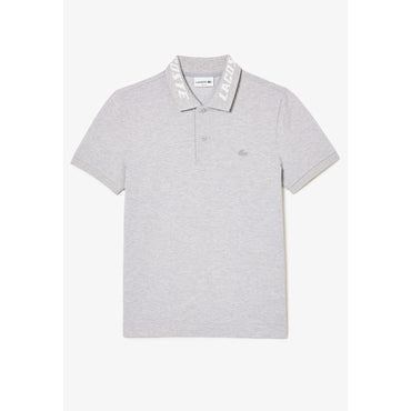 Lacoste Ultralight Piqué Jacquard Collar Polo - Grey Chine