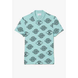 Lacoste Globe Print Lacoste Movement Polo - Light Green / Black