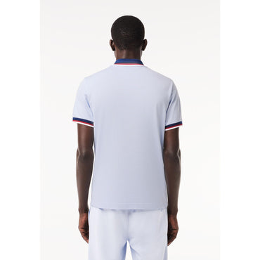 Lacoste Contrast Collar and Cuff Stretch Polo - Light Blue