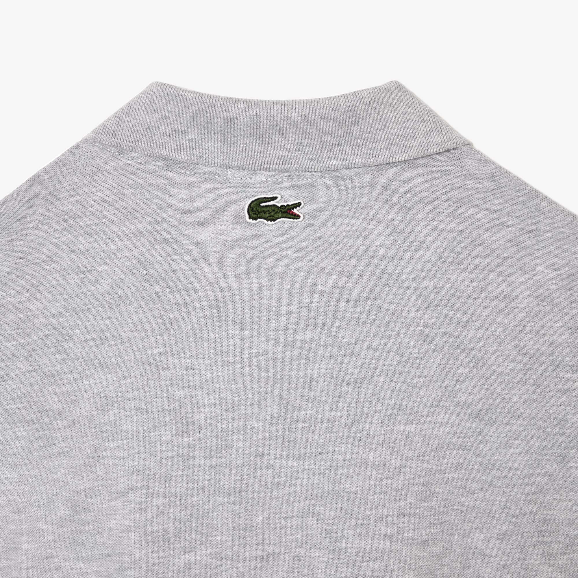 Lacoste Regular Fit Signature Print Piqué Polo - Grey Chine