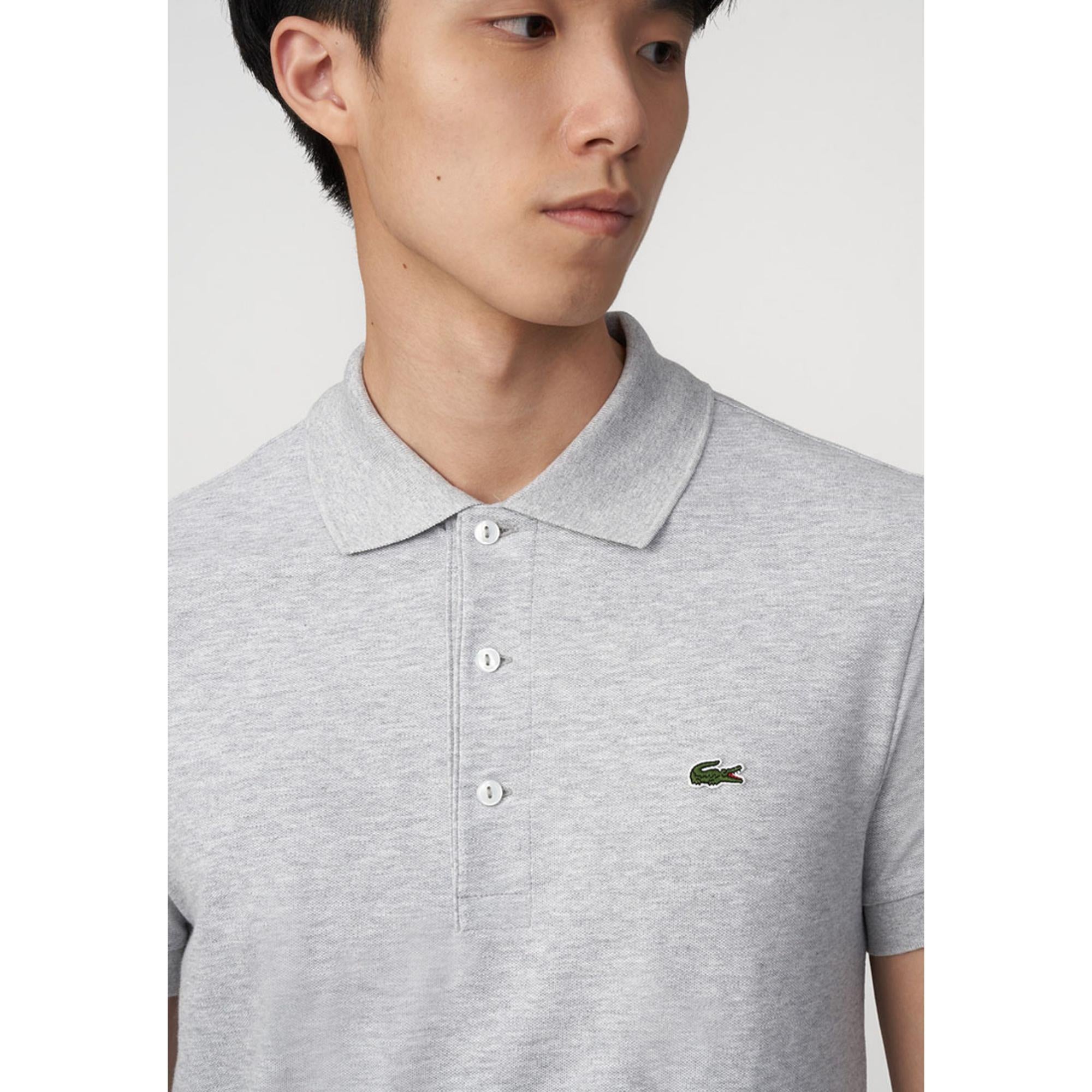 Lacoste Slim Fit Stretch Cotton Piqué Polo - Grey Chine