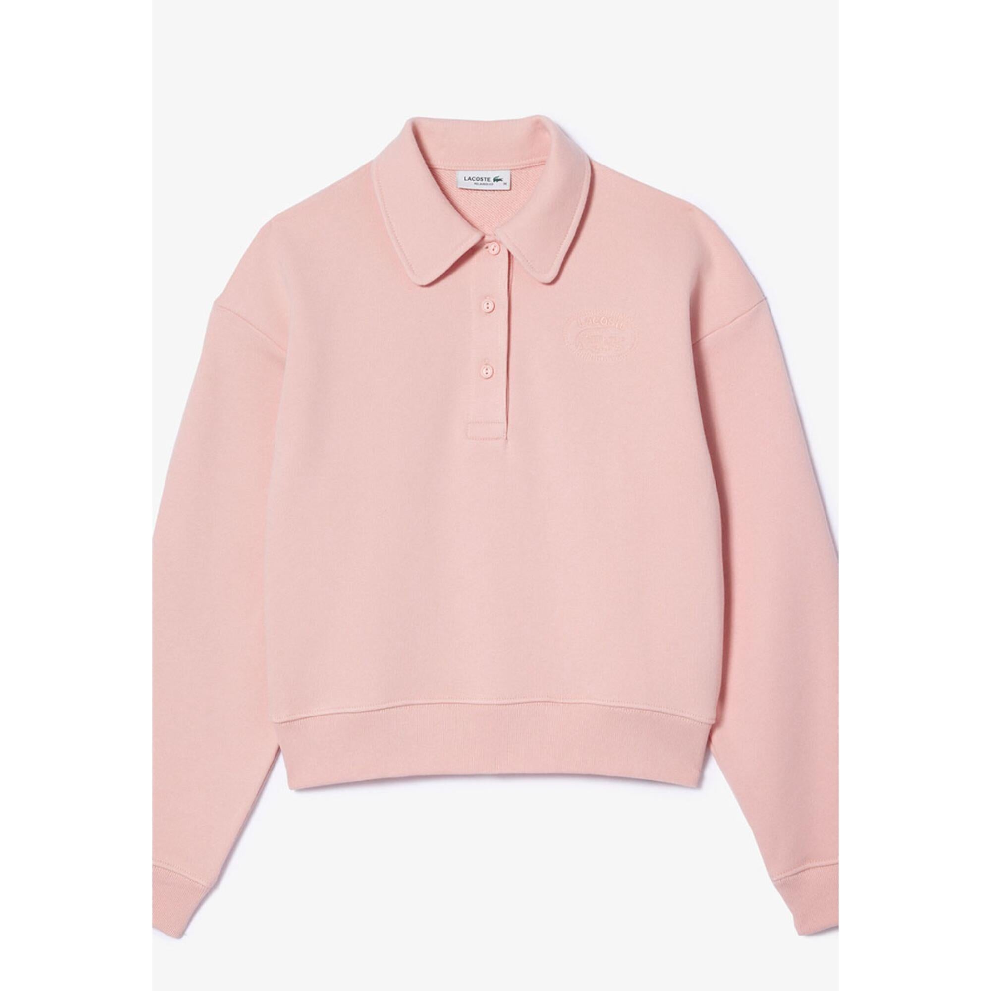 Lacoste Polo Collar Lacoste Embroidered Sweatshirt - Pink