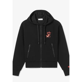 Lacoste Printed Cotton Piqué Zipped Sweatshirt - Noir