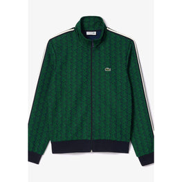 Lacoste Paris Monogram Zipped Sweatshirt - Navy Blue / Green