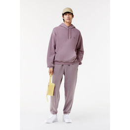 Lacoste Loose Fit Cotton Fleece Jogger Hoodie - Purple